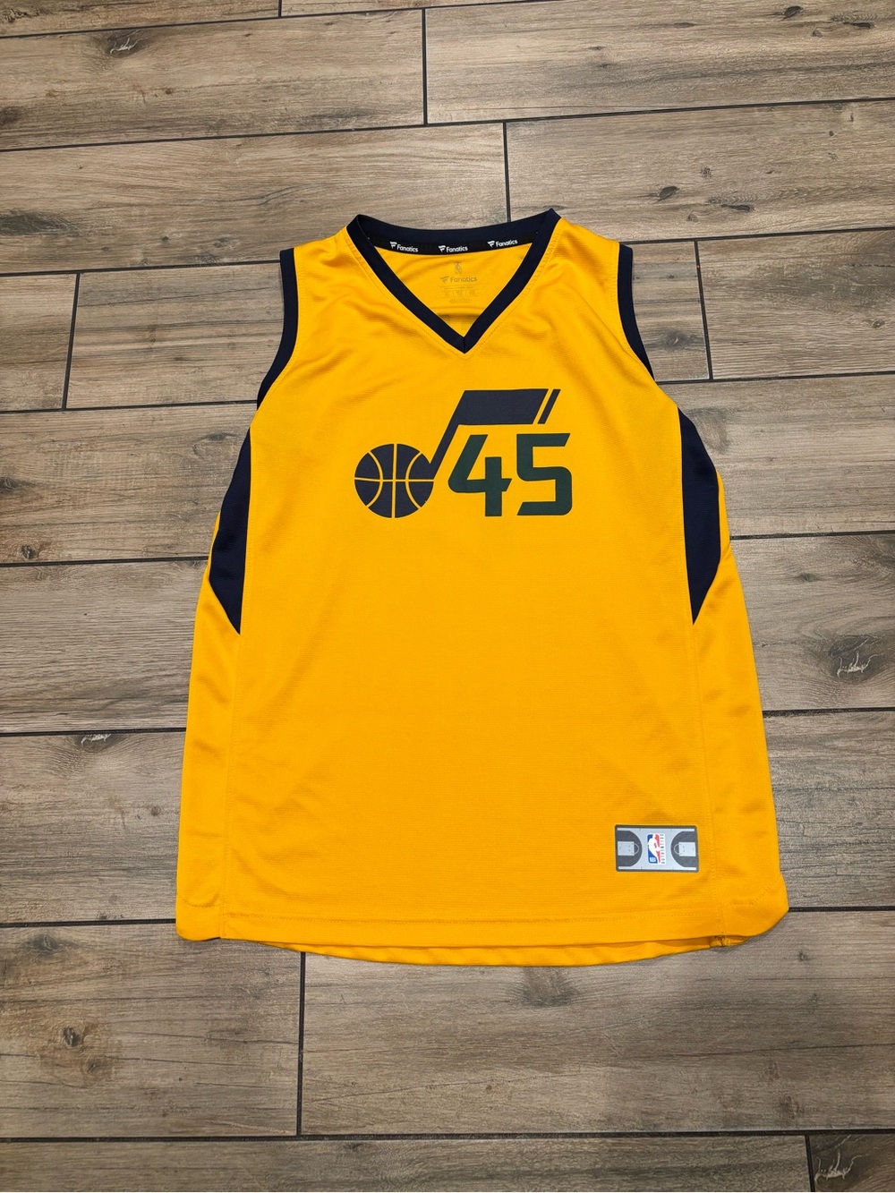 Fanatics NBA Utah Jazz Donovan Mitchell 45 Fast Break Jersey Yellow Kids XL